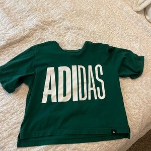 Green adidas crop top